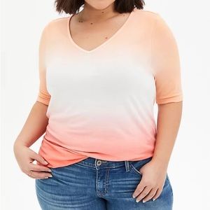 Torrid super soft peach dip dye tunic tee size 3